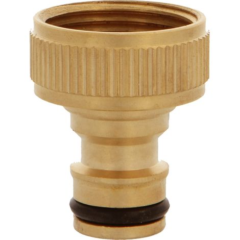 Applicable Adaptateur Pour Robinet De Tuyau 3/4" Connexion Rapide Et Facile Pour Tuyaux D'Eau Résistant À La Corrosion Et Aux Intempéries Laiton Mat(2pcs) (1/5)