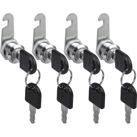 Serrure à came à axe de 30 mm pour boîte aux lettres, serrure de remplacement pour armoire avec 2 clés nickelées, serrure métallique pour tiroirs, boîtes aux lettres, armoires, casiers, camping-cars (1/5)