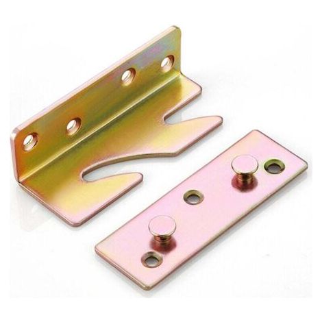 Supports de Lit Résistants - Lot de 8 Charnières et Connecteurs pour Rails de Lit