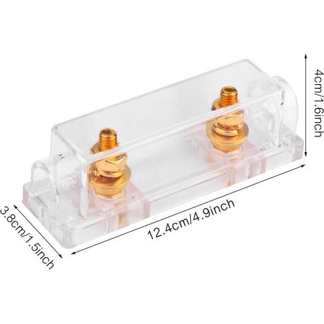 Auto Porte-Fusible ANL Transparent PC Laiton Coffret Répartition 100A 400A Câble 0 4 8 AWG Bloc Inline 1pc (1/5)