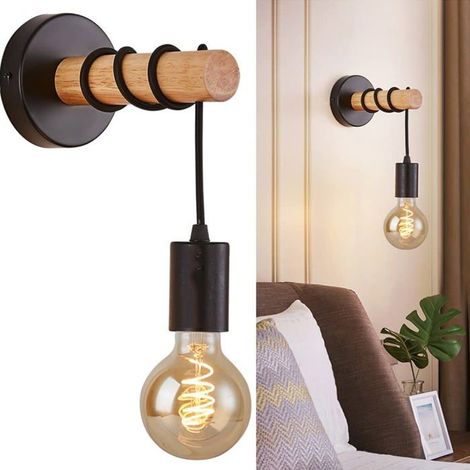 Ecleanfy - Lustre suspension noir avec douille E27 compatible LED jusqu'à 60W - sans ampoule (1/5)