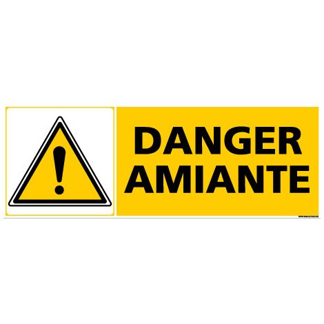 Panneau DANGER AMIANTE (C0339) - Adhésif - 210 x 75 mm
