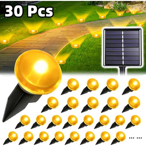 Guirlande lumineuse solaire d'extérieur à 30 LED, blanc chaud, idéale pour décorer votre jardin ou votre pelouse. (1/5)