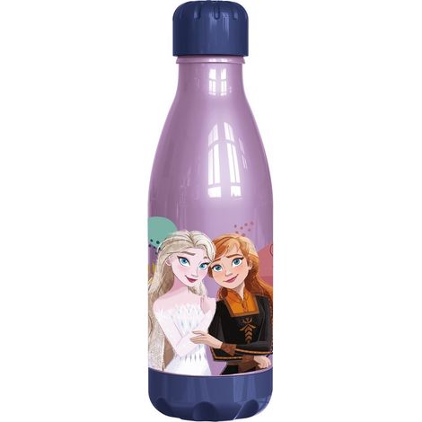 Disney Borraccia azzurra per bambine in plastica Frozen Elsa e Anna 560 ml con tappo a vite (1/3)