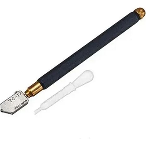 Cutter Verre TOYO TC-17 Molette Diamant Carbure Tungstène, Scribe Roller pour Vitrage + Bidon Huile, Kit 2 Pièces (Chili, Sans Échantillon, Traitement Seul) (1/5)