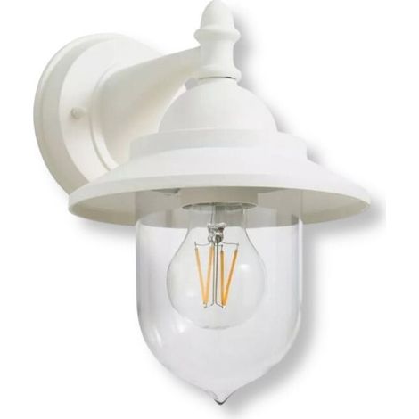 TRADE SHOP - Lanterna A Parete Stile Retrò Lampada Da Muro Per Giardino Facciate E27 Ip44 524wa-b247 - Bianco (1/5)