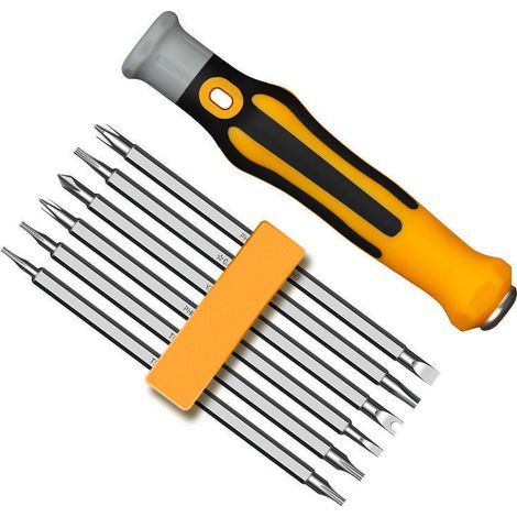 Jeu de tournevis de précision 12 en 1 avec embouts Torx et Phillips. Mini kit d'outils de réparation portable pour drones, montres et lunettes (1/5)
