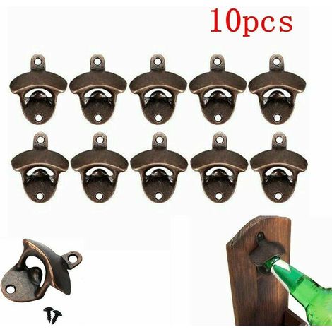 Set mit 10 Wand-Flaschenöffnern für Bar, Küche und Hausbar zur festen Montage für passende Anwendungen und den täglichen (1/5)