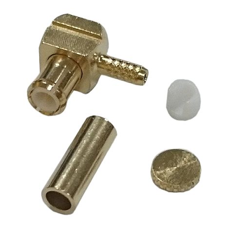 Connecteur coaxial RS PRO Mâle à angle droit, raccordement A sertir 50O Montage sur câble ( Prix pour 1 )