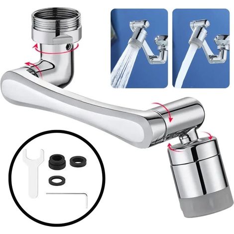 QUALITÄTSKUPFER  1080° Wasserhahnverlängerung, Wasserhahnbelüfter, Wassersparer für Wasserhahn, Wasserhahn-Kalkfilter, Wasserhahnverlängerung, Wasserhahnverlängerung