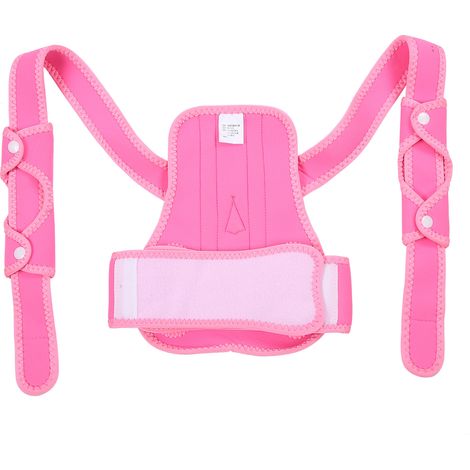 Correcteur de posture enfant rose, ceinture de soutien dorsal contre le dos voûté, bretelles ajustables pour la colonne vertébrale (1/5)