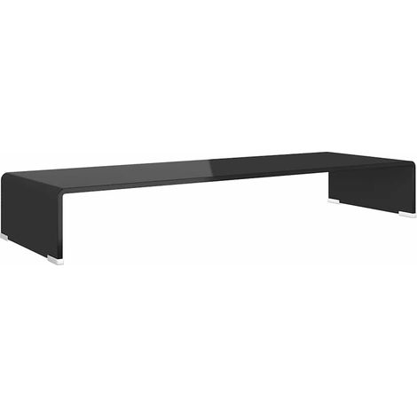Mobile TV Armadietto TV Mobile/Rialzo Porta TV in Vetro Nero 90x30x13 cm (1/4)