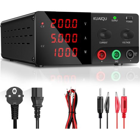 Alimentation de Laboratoire 200V 5A 1000W Haute Puissance Alimentation Stabilisée Réglable avec Output/Encodeur, Haute Tension Bloc d'alimentation Laboratoire pour Test Photovoltaïque/Solaire (1/5)