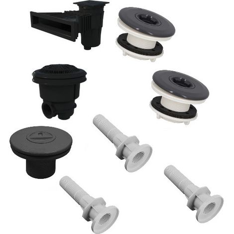 Kit construction piscine - Kit pièces à sceller - modèle Norm - Piscine jusqu'à 7x3 liner/béton - Gris anthracite de AstralPool