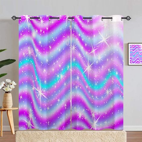 Rideau Occultant Coloré Rainbow Galaxie Tenture Opaque à Oeillets Draperies Intérieurs Rideau Thermique Isolant pour Maison Chambre Salon Fenetre 2 Pièces L 140 x H 280 cm - 140L X 280H cm (2 Panneaux (1/5)