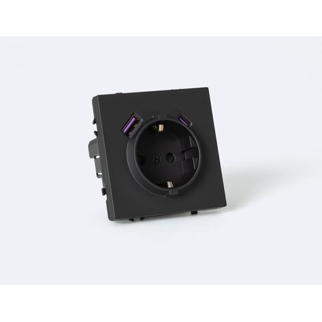 Presa Schuko tipo F con USB Luxe 990 Nero