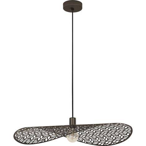 Sospensione Rustica Country Swaby Acciaio Bronzo 1 Luce E27 Ip20 D80Cm