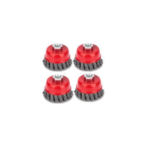 FLITI Set of 4 75mm Conical Brushes for Angle Grinder - Cleaning and Corrosion Removal - Durable Steel for Delicate Surfaces (1/5)