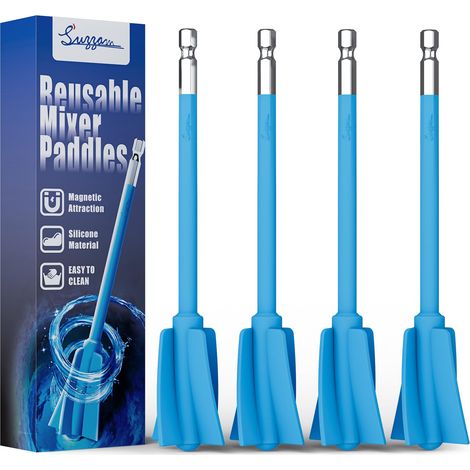 Silicone Mélangeurs époxy pour Perceuse, 4 pcs agitateur de résine époxy réutilisable, palette de mélange pour foret 1/4, mélangeur de couleurs pour résine époxy, peinture - faciles à nettoyer (1/5)
