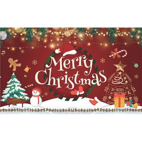 Bannière Arrière-plan Noël - Tissu Polyester 100D - Décoration Intérieure Extérieure - 1 Pièce (1/5)