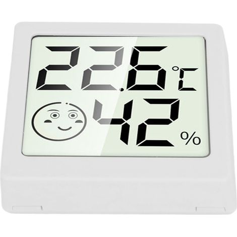 Thermomètre et hygromètre d'ambiance numérique de haute précision pour la maison, mini-thermomètre-hygromètre blanc (1/5)