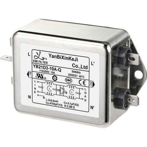 TRU COMPONENTS TC-10471948 Entstörfilter 250 V/AC 10 A 0.6 mH (L x B x H) 75 x 51 x 37 mm 1 St. (1/3)