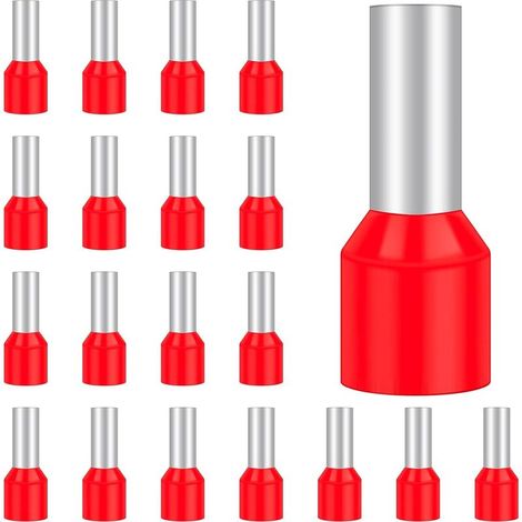 1000 Pièces Cosse 10 mm² Rouge, Embouts de Câble Isolés, Embout Fil Electrique Souple Connecteurs de Câble (10 mm² x 12 mm) (1/5)