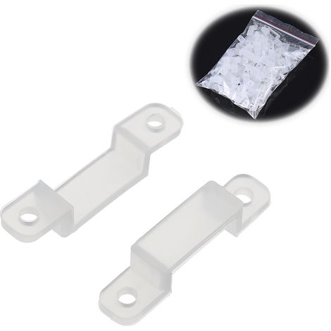 Clips de fixation translucides et flexibles pour la fixation de rubans LED 5050 5730 3528 2835 (1/3)