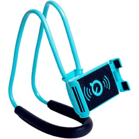 Support de téléphone portable flexible et portable à suspendre au cou, idéal pour le lit - Bleu Yx (1/5)