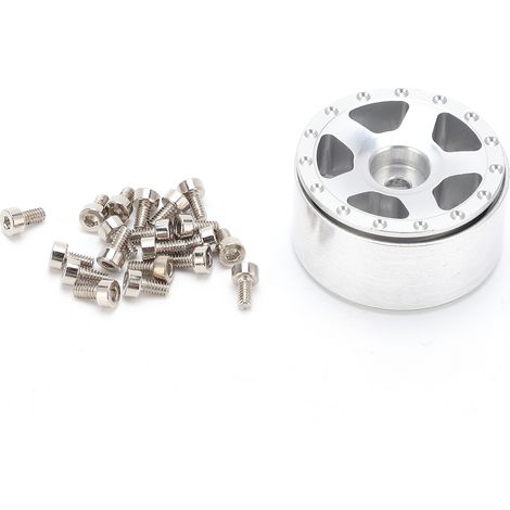 Ensemble de 4 jantes en alliage d'aluminium Beadlock pour Axial SCX24 90081, accessoires de voiture RC 1/24, couleur argent (1/5)