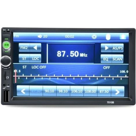 Autoradio 2 DIN 7" Voiture Radio MP3 MP5 Lecteur Multimédia 7010B Mains-Libres Bluetooth-Caméra de recul-FM- Contrôle du volant
