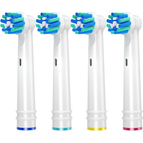 Cross Action Toothbrush Heads Compatible with Oral B, Replacement Brush Head for Oral B, Replacement Brushes for Professional Care Vitality Pro Smart Genius Series, 4 Pcs (1/5)