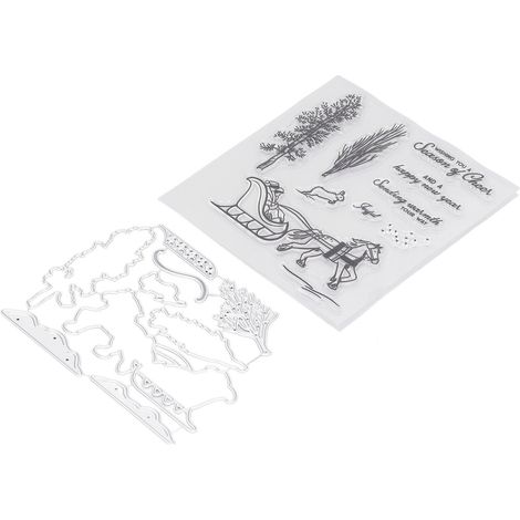 Set aus Stempeln und Stanzformen für die Kartenherstellung, Metallstanzformen, transparente Silikonstempel, Künstlerbedarf für DIY-Scrapbooking-Bastelarbeiten. (1/5)