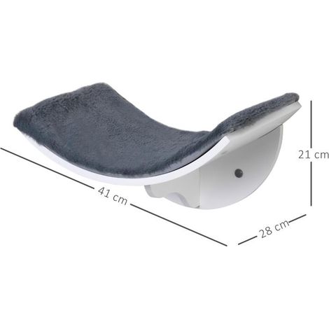 Mur d’escalade chat étagère murale avec coussin, mobilier chat jusqu’à 4,5kg gris (1/4)