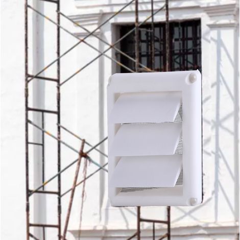 1 grille de ventilation murale en plastique à 3 volets avec filet, neuve, 15 x 15 cm (1/5)