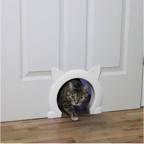 Blanc, chatiere ,chatiere pour Chat,adapté aux Chats de Petite ,Moyenne et Grande Taille,pour Toilettes pour Chats, Maison pour Chats, Bassin pour Chats (1/5)