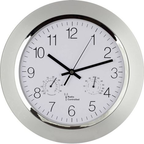 EUROTIME 56004 Radiocontrollato Orologio da parete 34 cm x 50 mm Argento (1/5)