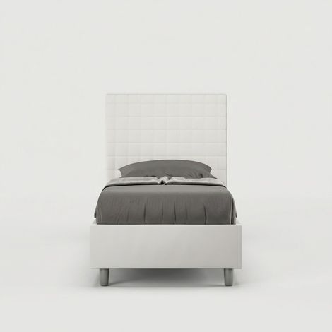 Einzelbett Kinder mit Stauraum 80x190 modern Kunstleder Sunny S - Weiß