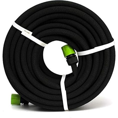 Manguera de jardín de caucho microporoso de PE de 15 m (1/2") para espacios verdes públicos, para riego por goteo automático y ahorro de agua