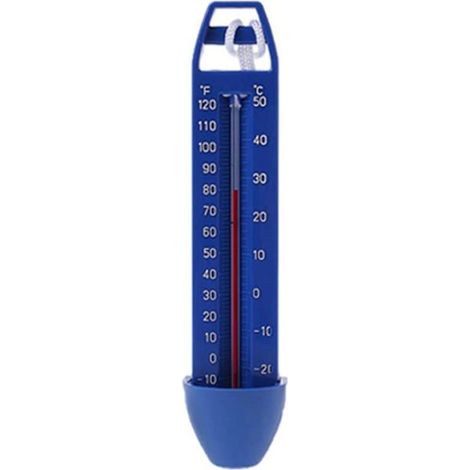 Ecleanfy - Thermomètre de piscine flottant bleu - étanche, °C/°F, avec corde (1/4)