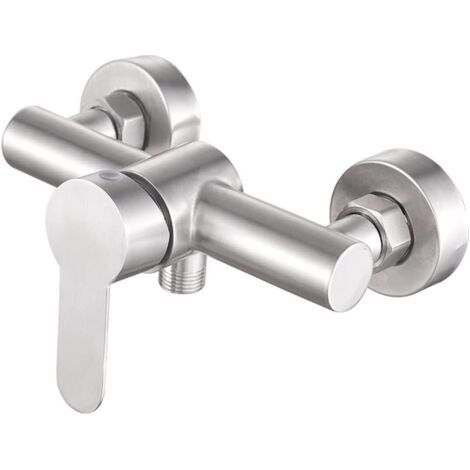 QORVA-Robinet de douche mural en acier inoxydable - Mitigeur de douche - Contrôle manuel - Valve de plomberie - Robinet de salle de bain pour eau froide et chaude (1/5)