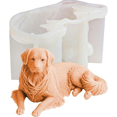 Moule Bougie Silicone, Chien Moule en Silicone pour Bougie Savon, Moules à Bougie Faits à la Main, Moules Silicone pour soja, Cire d'abeille, Bougies parfumées, Chocolat, Résine époxy (1/5)