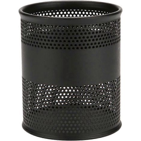 Büro-Stiftehalter, Aufbewahrungsbox für Bürobedarf, Stiftehalter aus Eisen – 10 x 8,2 cm – Schwarz (1/4)