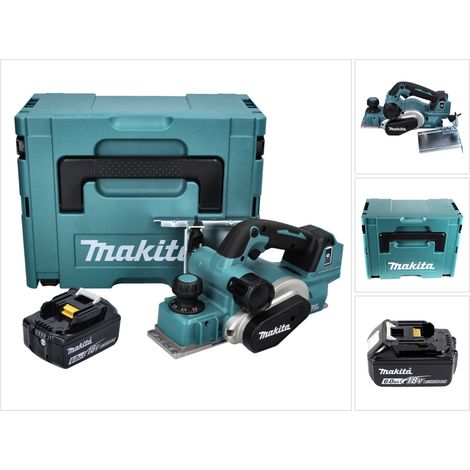 Makita DKP 181 G1J Akku Hobel Falzhobel 82 mm 18 V Brushless + 1x Akku 6,0 Ah + Makpac - ohne Ladegerät
