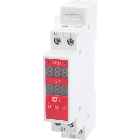 Capteur de Module de Commutation Intelligent de Température et d'humidité WiFi, Thermostat à Montage sur Rail DIN 16 A, Capteur Intelligent de Température et d'humidité pour (1/5)