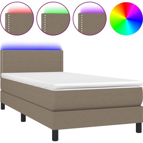 Maison Exclusive - Boxspringbett mit Matratze & LED Taupe 90x200