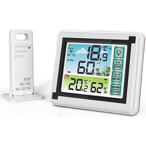 Ulisem Betterlife Wetteruhr, Farbbildschirm, kabelloses Thermometer und Hygrometer für drinnen und draußen, großer Farbbildschirm, Temperatur- und Feuchtigkeitsmonitor für drinnen und draußen, Wetteru (1/5)