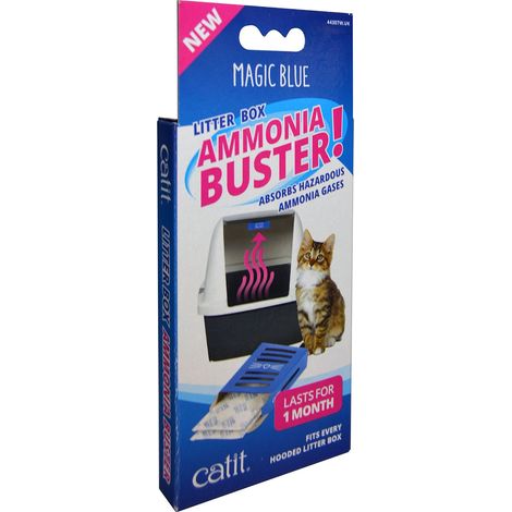 Catit Magic Blue Ammoniaca Buster – Riduce l'odore di urina e Gli odori per Una lettiera Fresca per Gatti (1/4)