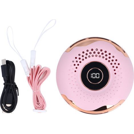 Ortviai Ventilateur portable sans pale en forme de donut pour cou – Écran LED, rechargeable, rose (1/5)