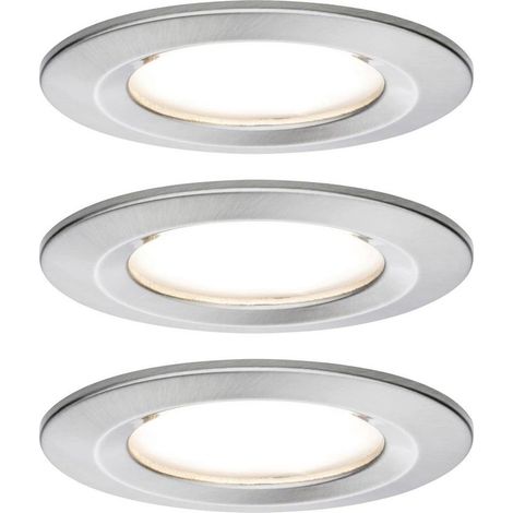 SPOT ENCASTRABLE POUR SALLE DE BAINS NOVA 93458 JEU DE 3 LED EEC: A+ (A++ - E) LED 19.5 W IP44 ACIER INOXYDABLE (BROSSÉ (1/4)